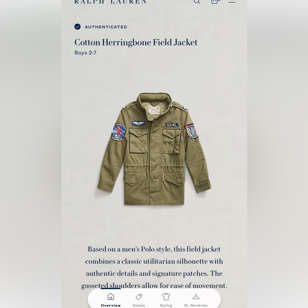 Polo Ralph Lauren Cotton Herringbone Field Jacket